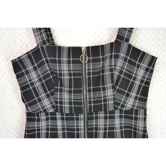 Forever 21 Women's Medium Black Plaid Jumper Dress Y2K School Girl Academia Prep - Picture 5 of 15
